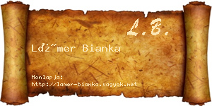 Lámer Bianka névjegykártya