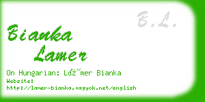 bianka lamer business card